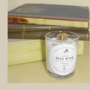 🐉✨ Book Wyrm Crystal Candle – Library Edition ✨🐉